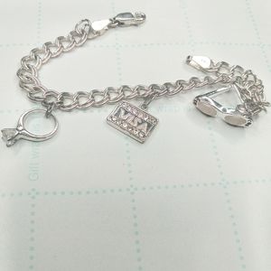 925 Silver Italy Designs by FMC Charm Bracelet